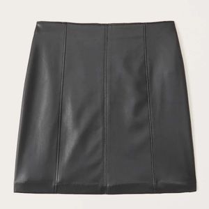 Abercrombie Black Vegan Leather Mini Skirt